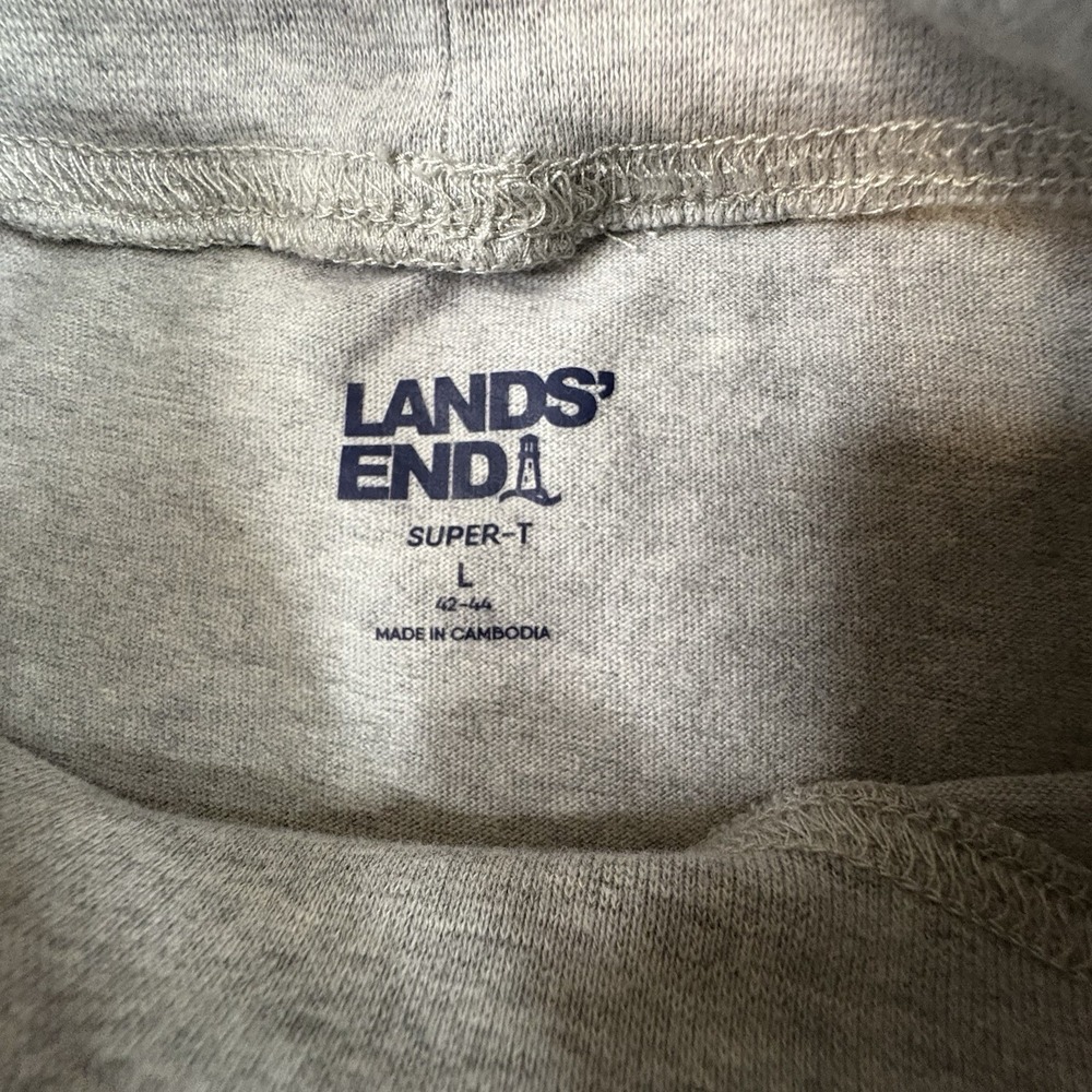 Lands' End Super-T Unisex L Mock Neck Gray LS Shirt SEE DESCRIPTION‎ - Picture 3 of 15
